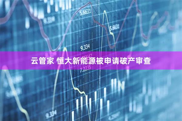 云管家 恒大新能源被申请破产审查
